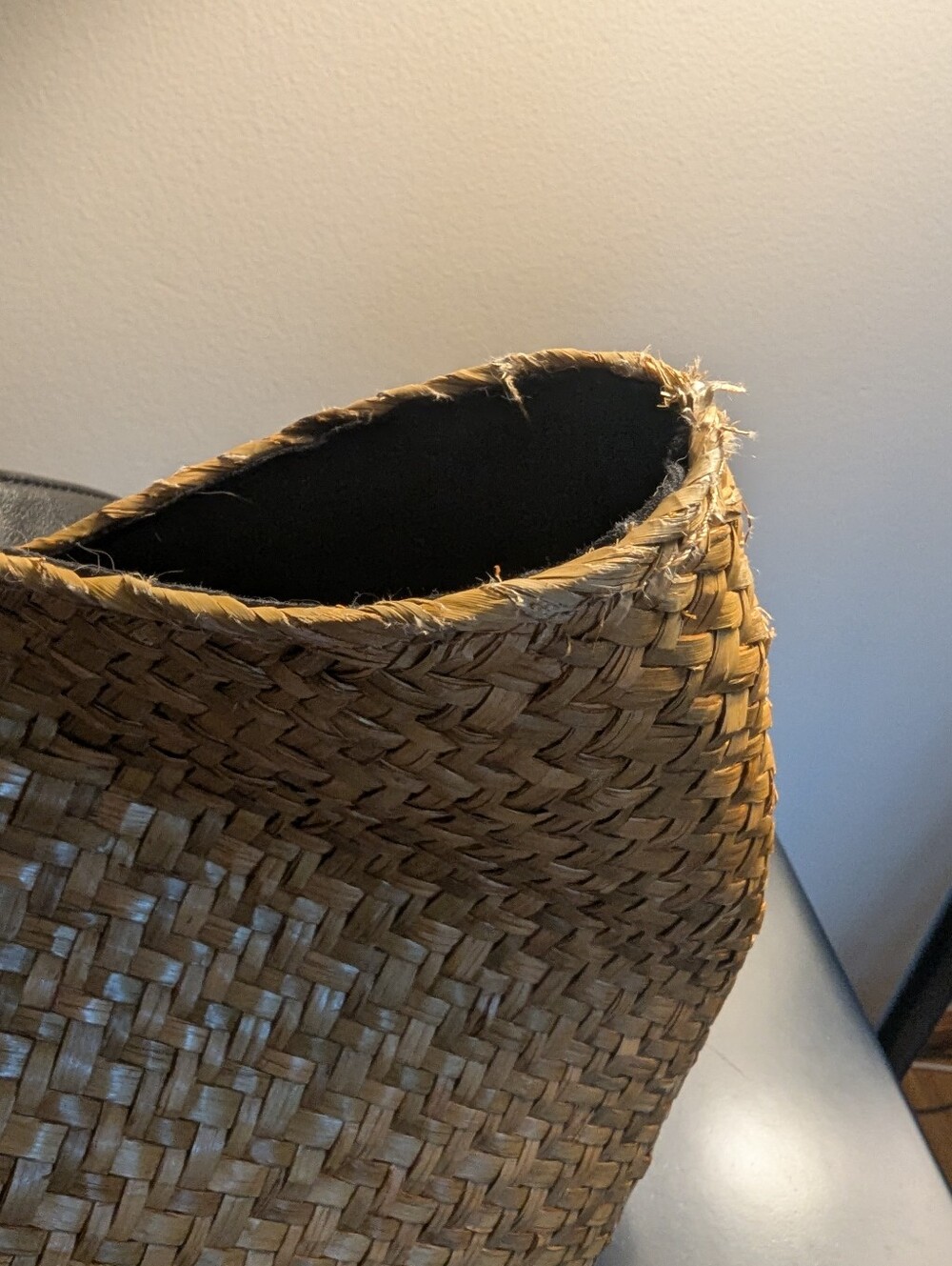 All Saints Allington Woven Straw Tote with Dark Handles - Picture 15 of 16